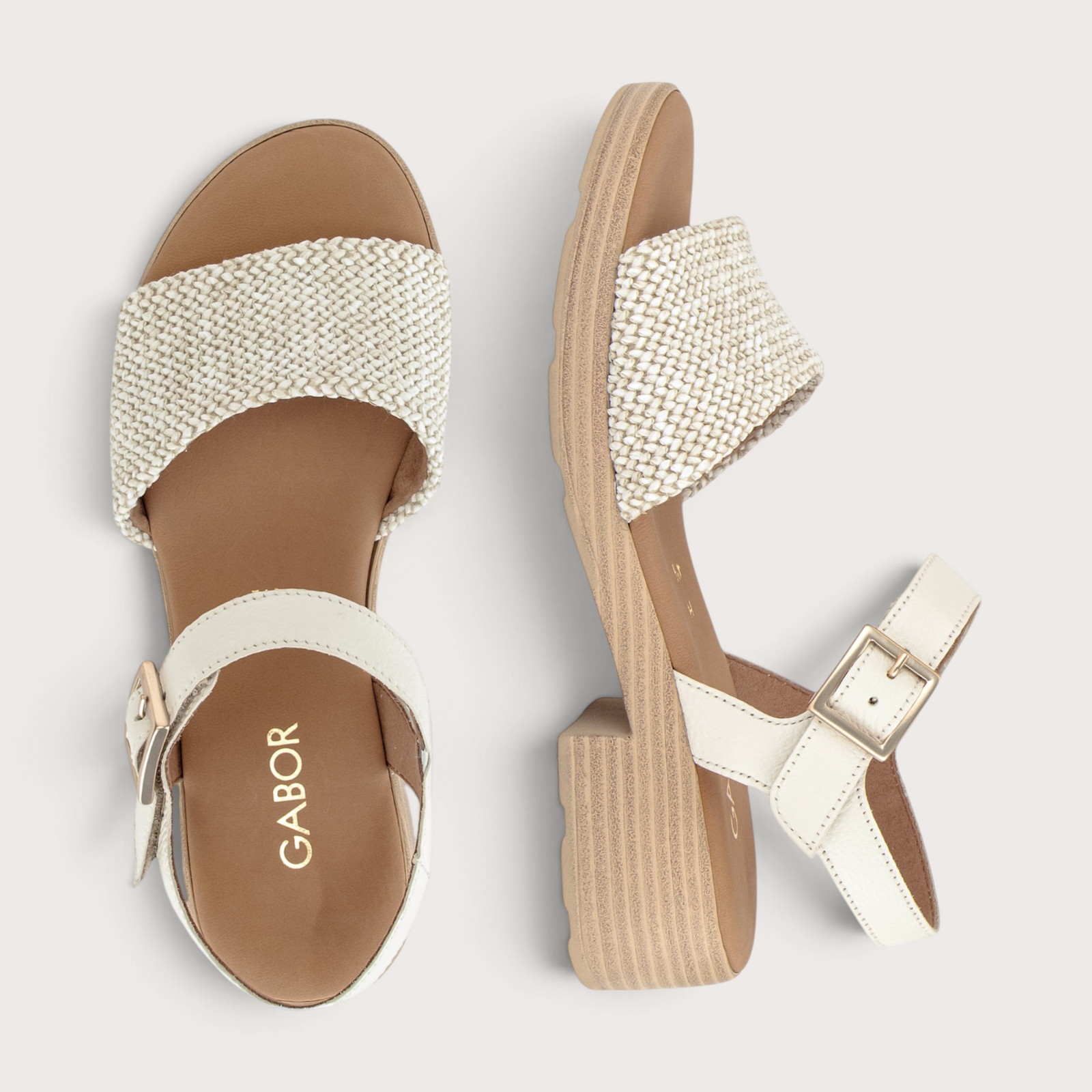 Bloom Latte Raffia Sandals