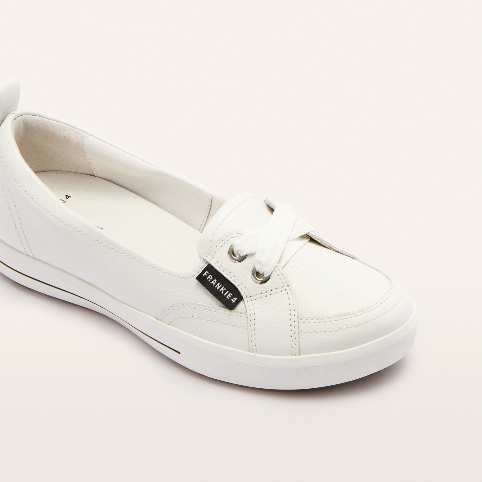 Sophie IV White Tumbled Leather Sneakers