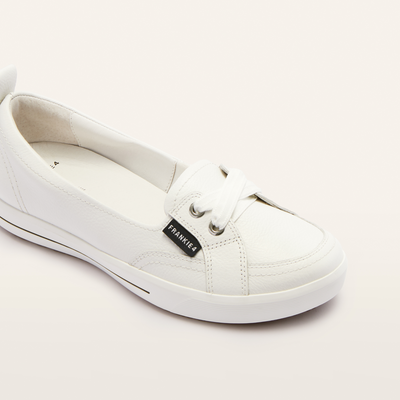 Sophie Iv White Tumbled Leather Sneakers