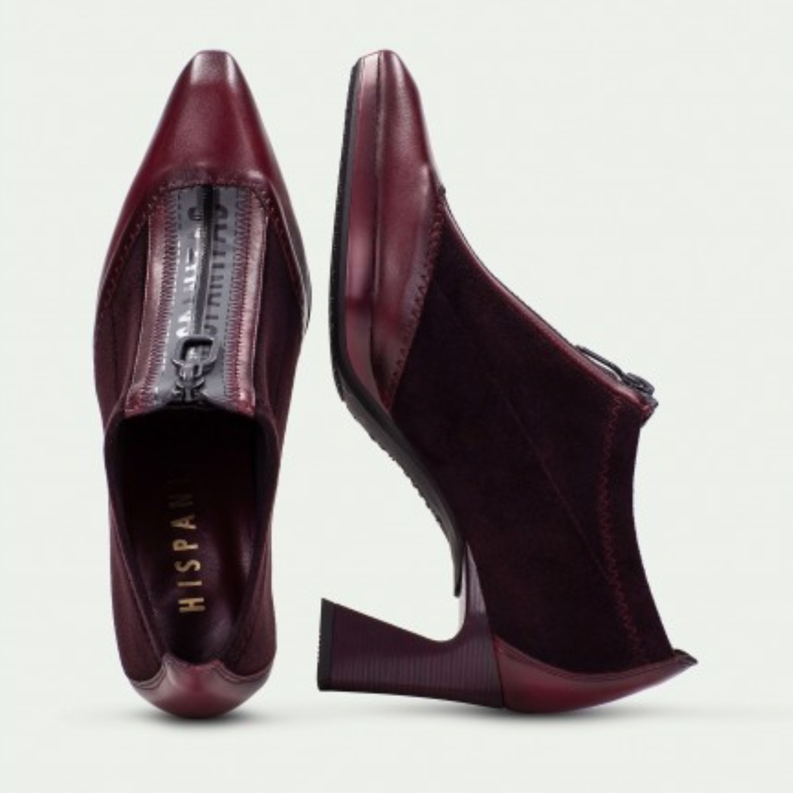 HI254324 Wine Leather Ankle Boots