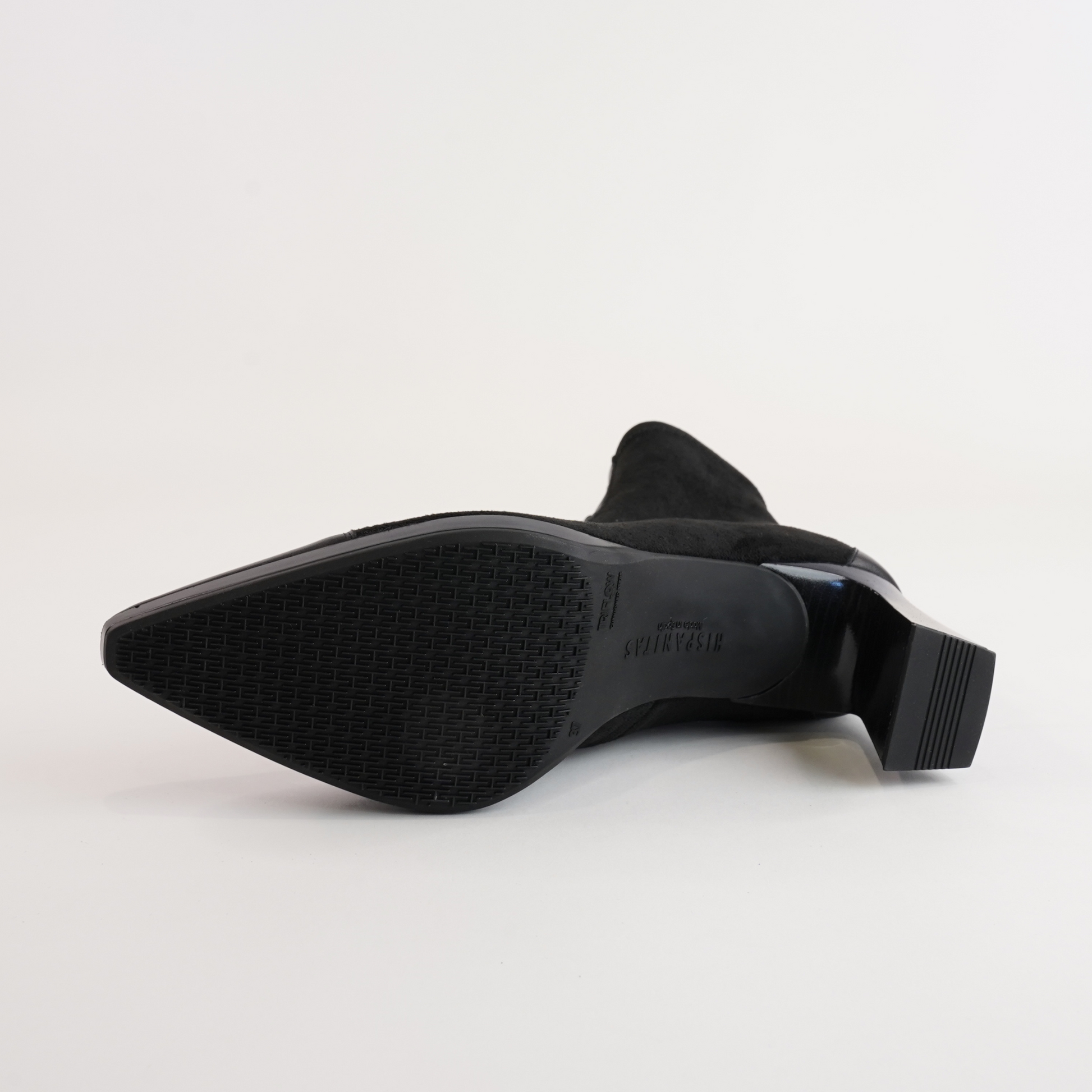 HI243714 Soho Black/ Velour Black Leather Ankle Boots