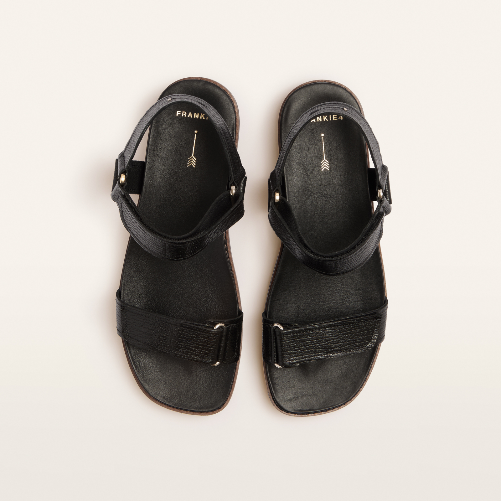Zane Black Grain Leather Sandals