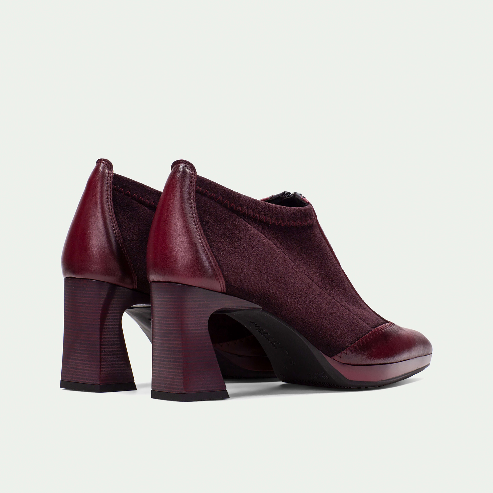HI254324 Wine Leather Ankle Boots