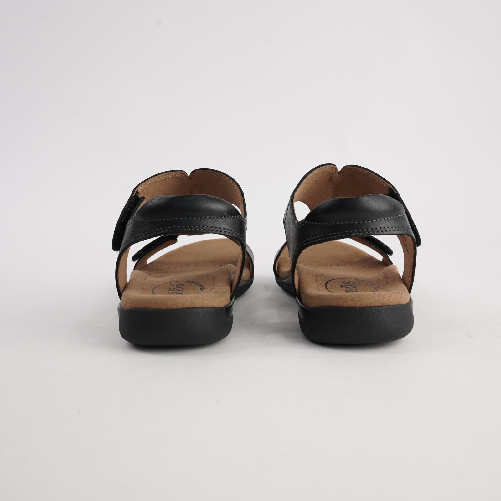 The Show Black Leather Sandals