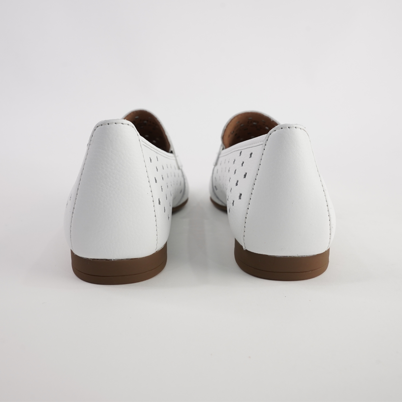 Dorothy White Leather Loafers