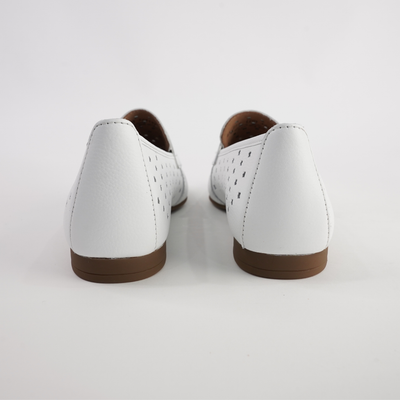 Dorothy White Leather Loafers