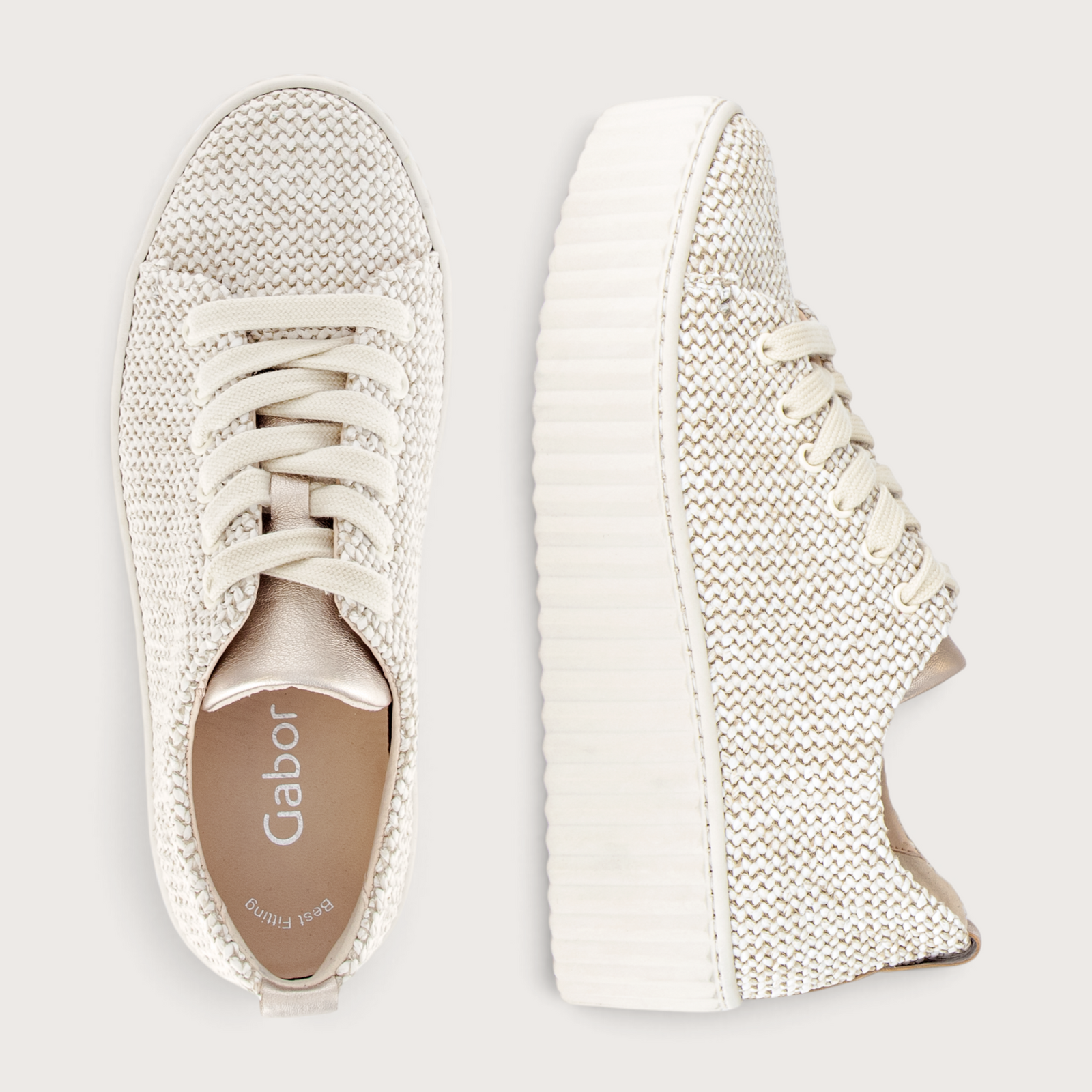 Golden Oak Raffia Sneakers