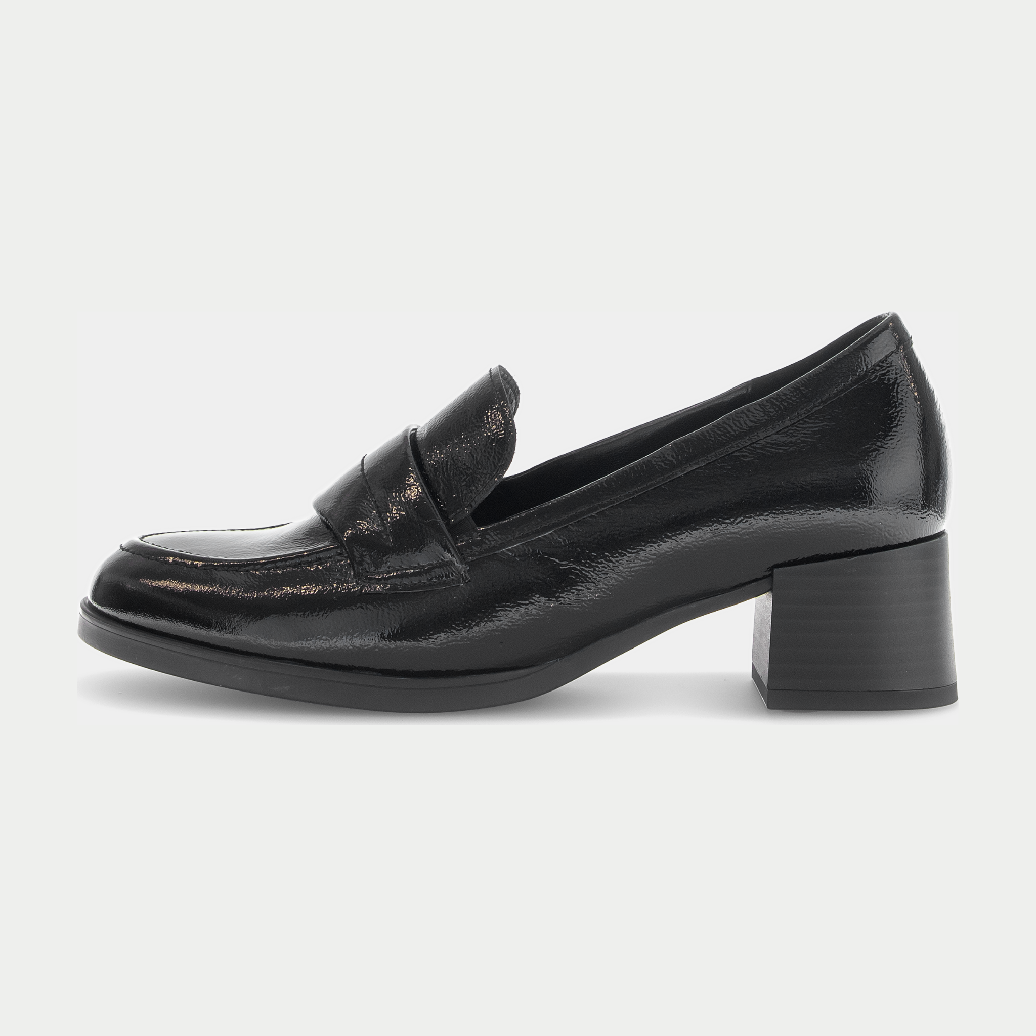 Kavari Schwarz Leather Heeled Loafers