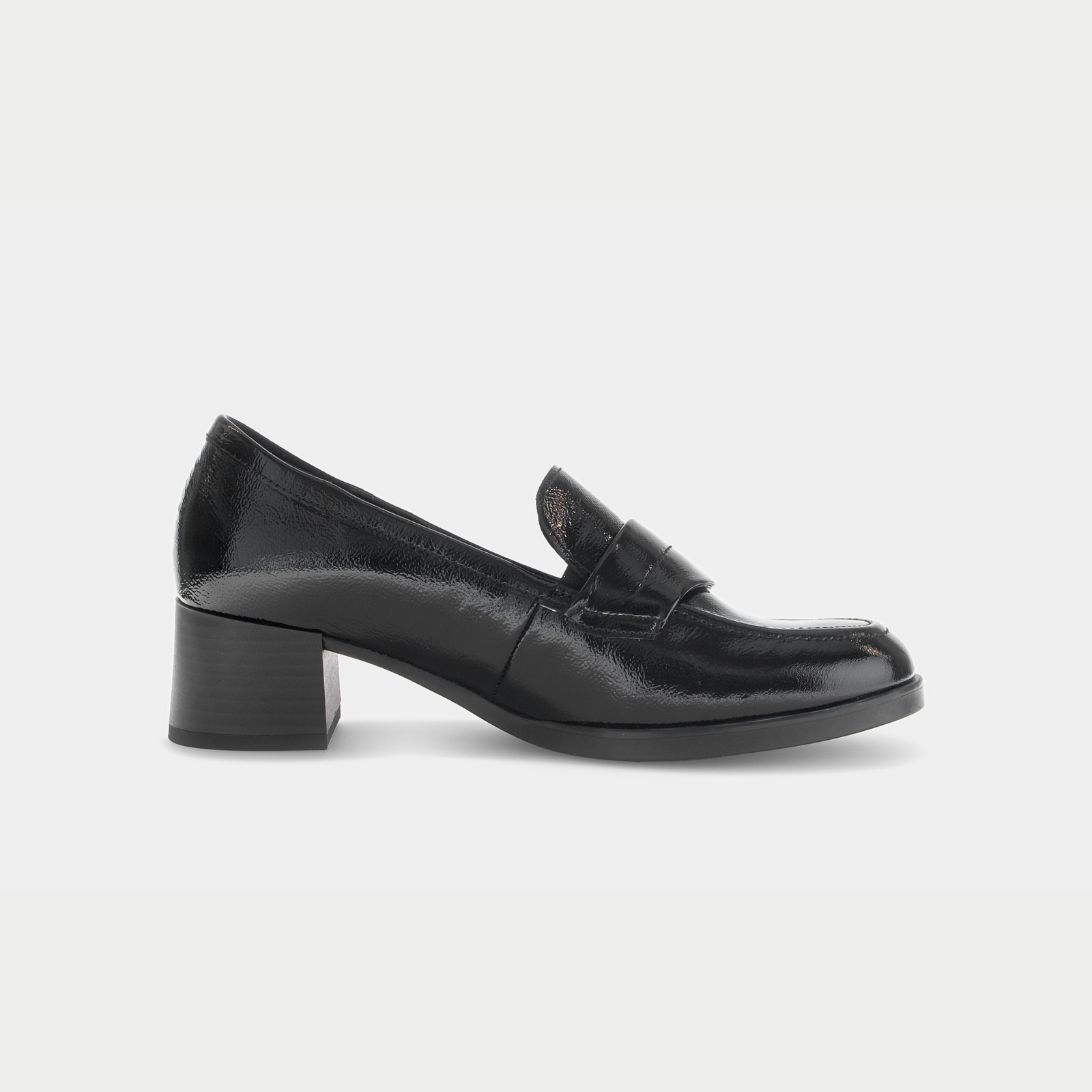 Kavari Schwarz Leather Heeled Loafers