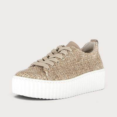 Golden Sand Raffia Sneakers