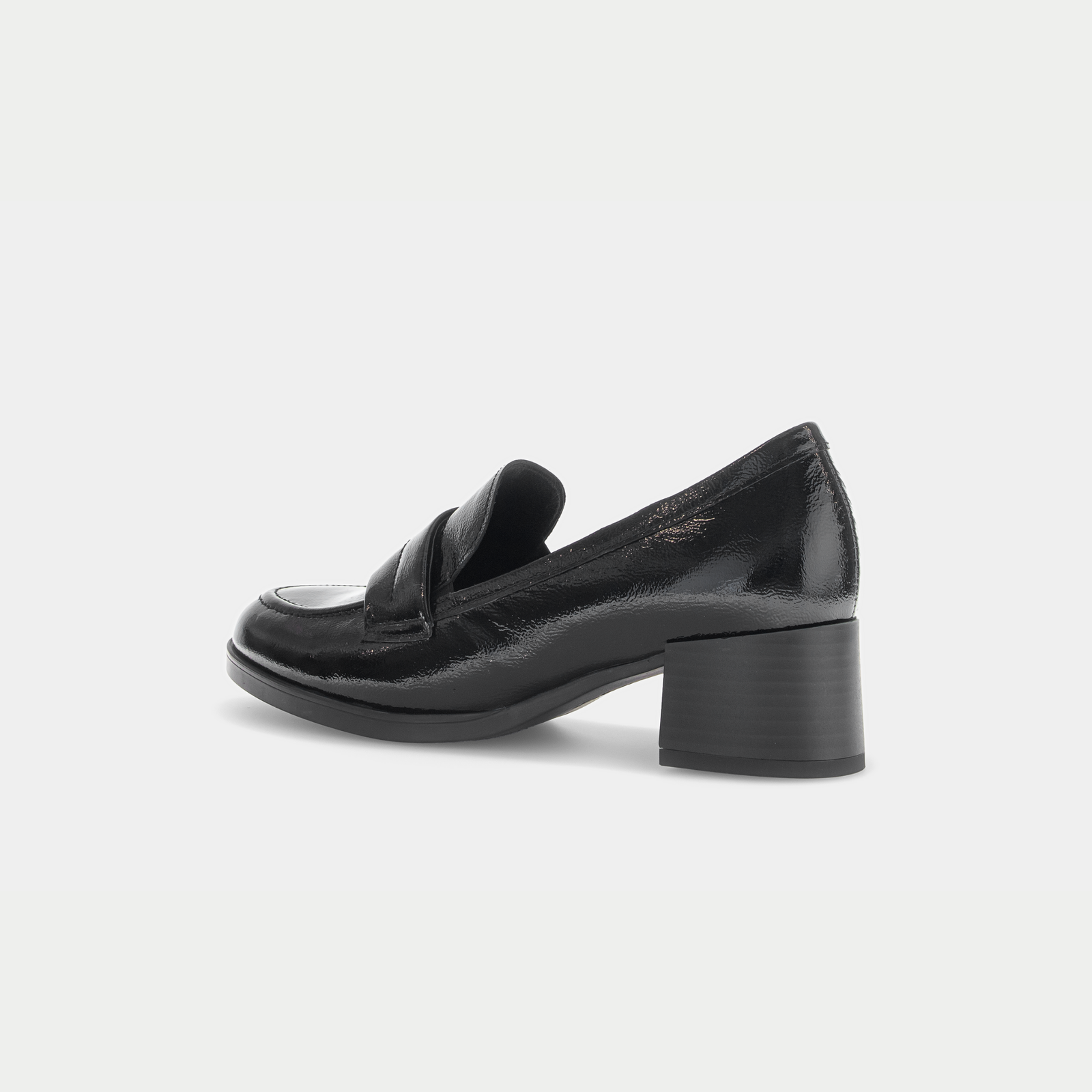 Kavari Schwarz Leather Heeled Loafers