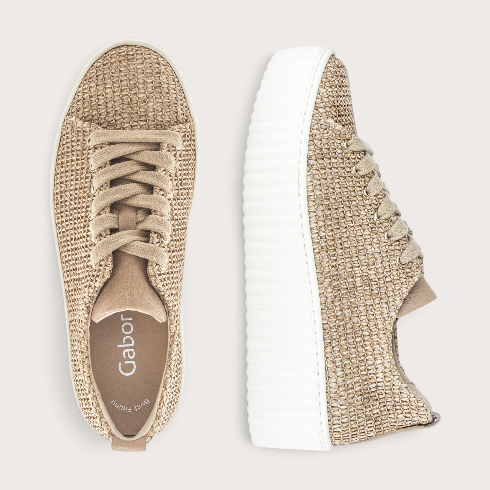 Golden Sand Raffia Sneakers
