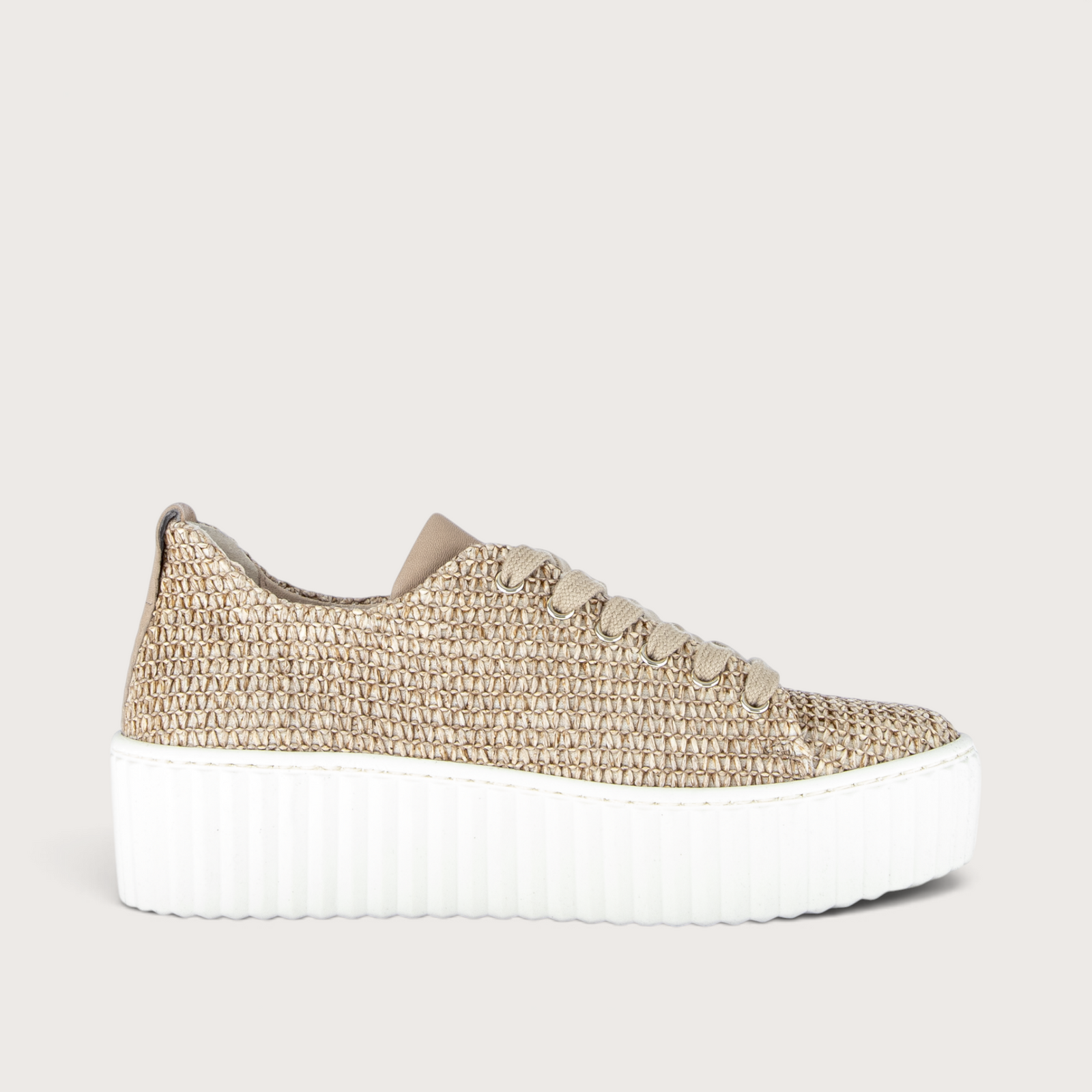 Golden Sand Raffia Sneakers