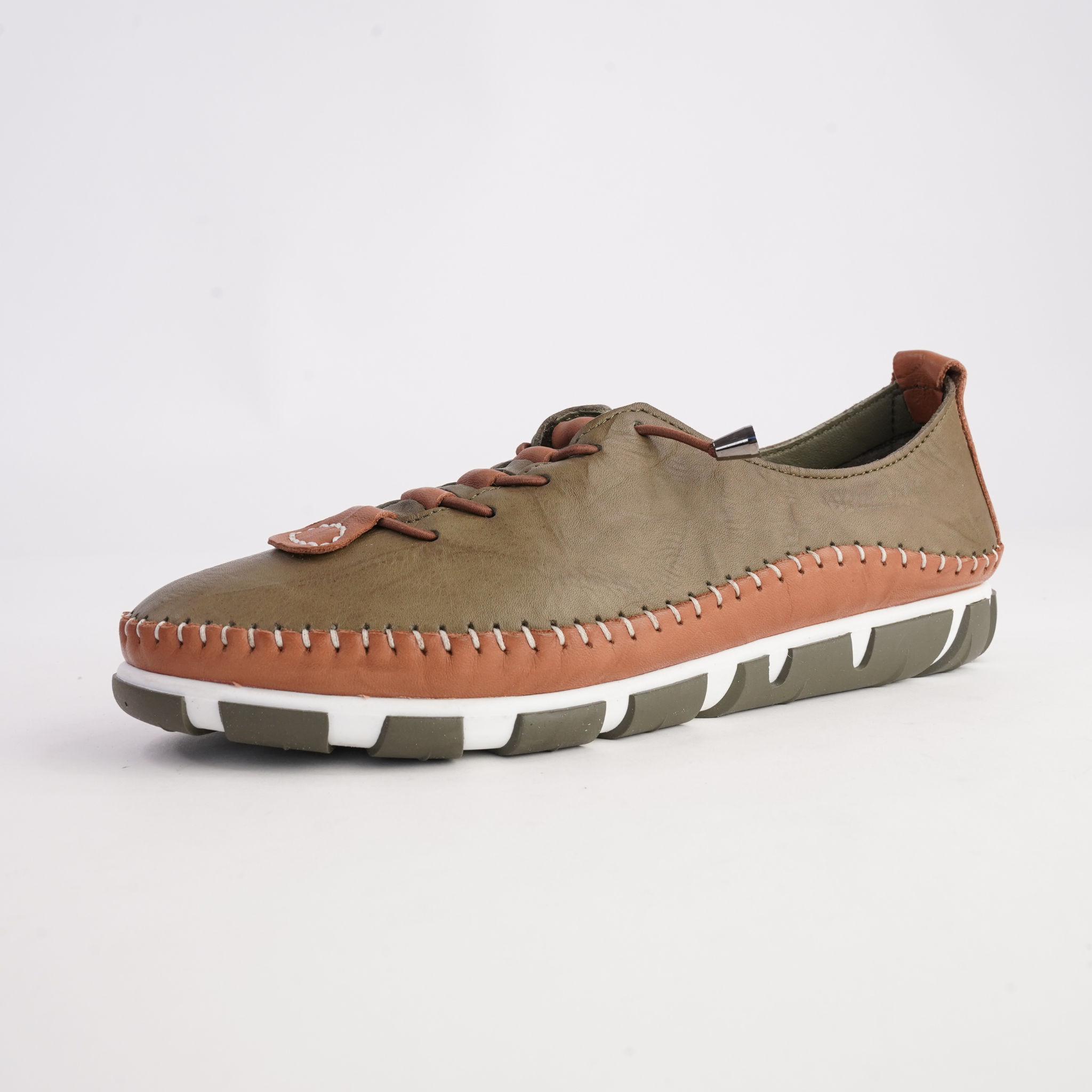 Chino Khaki Leather Sneakers