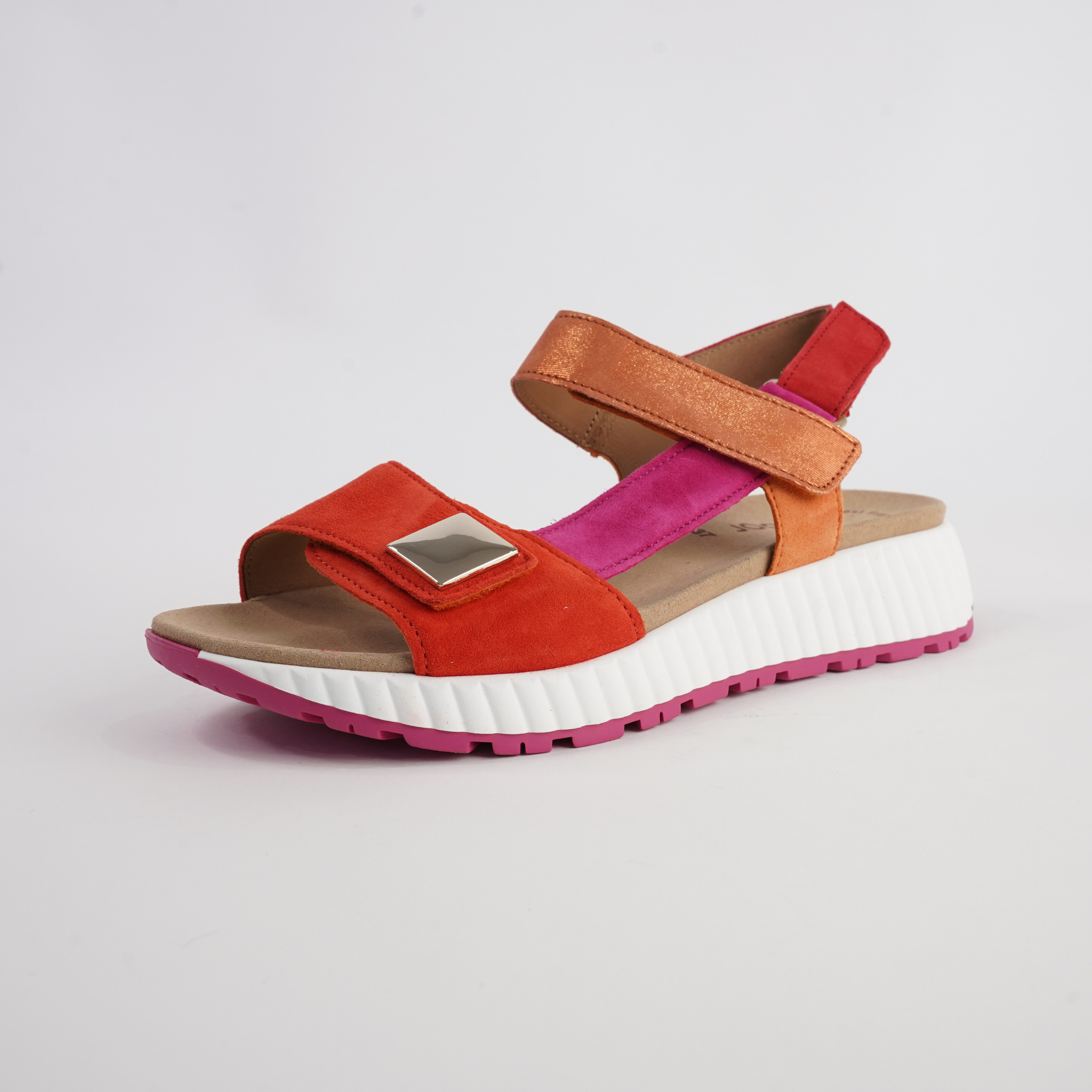 Cora Pumpkin Combi Leather Sandals