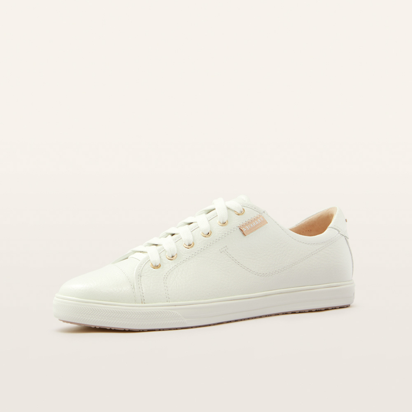 Nat III White Tumbled Leather Sneakers