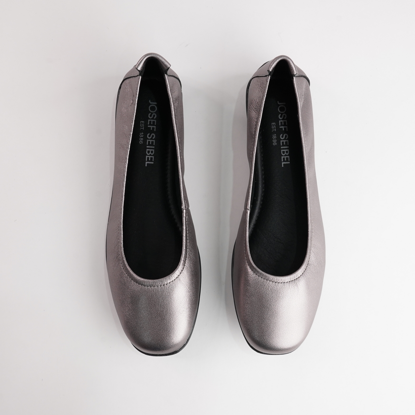 Fenja 01 Pewter Leather Ballet Flats