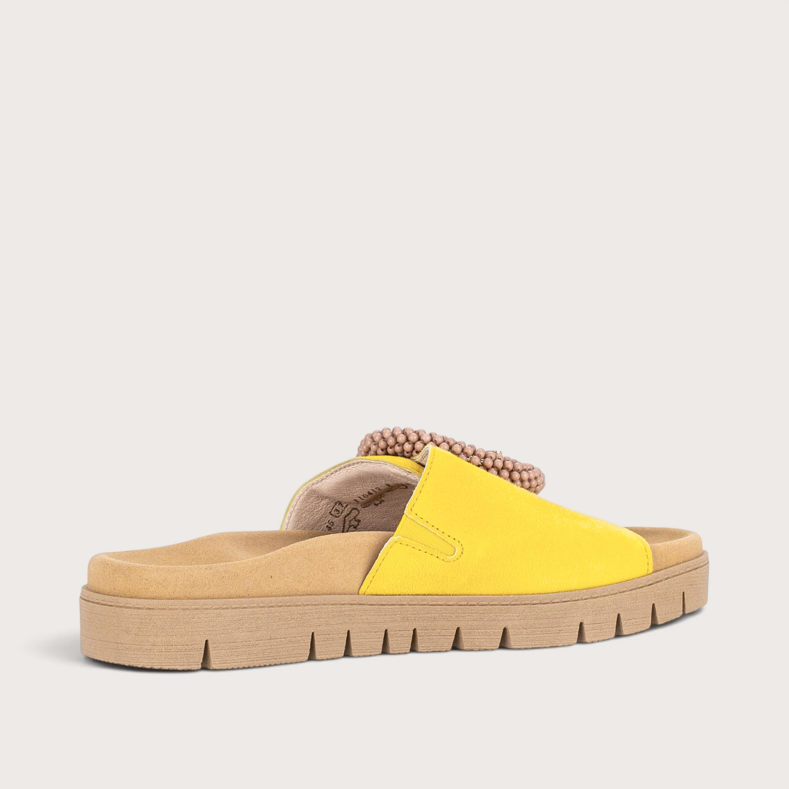 Lucille Yellow Suede Slides