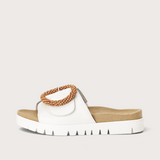 Lucille White Suede Slides
