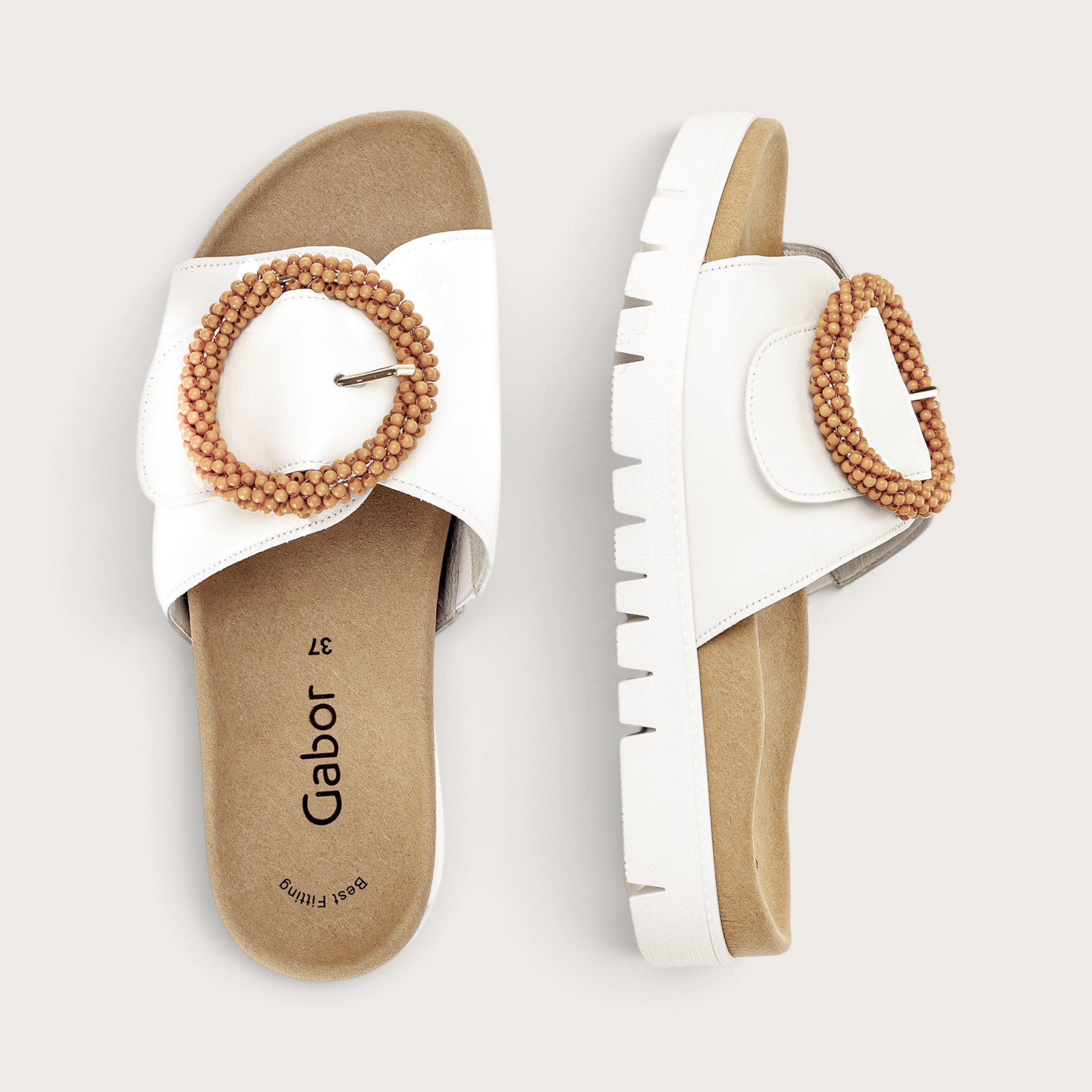Lucille White Suede Slides