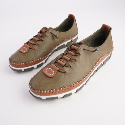 Chino Khaki Leather Sneakers