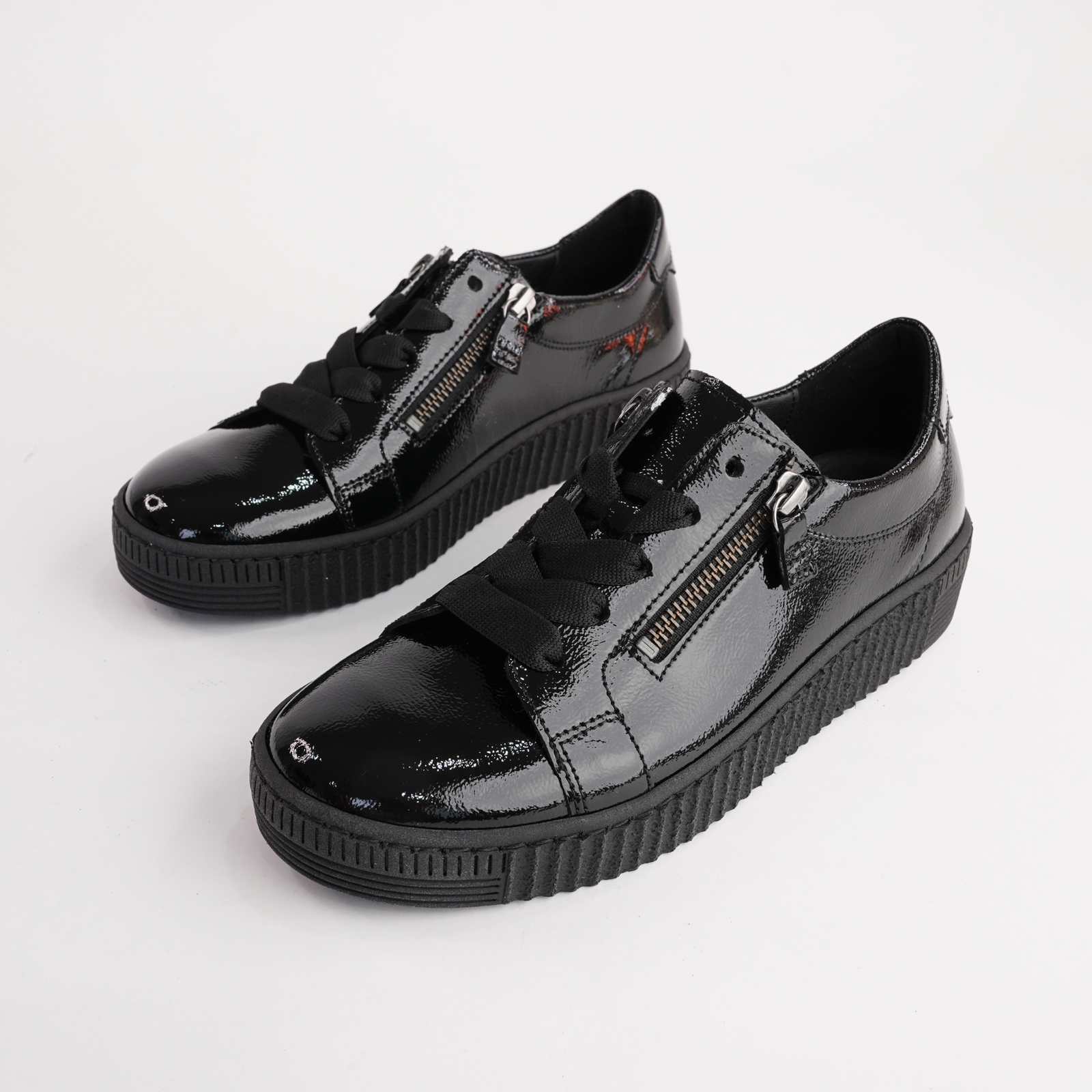 Amelia Black Patent Leather Sneakers