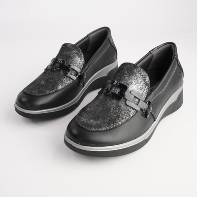 Maderia Black Leather Loafers