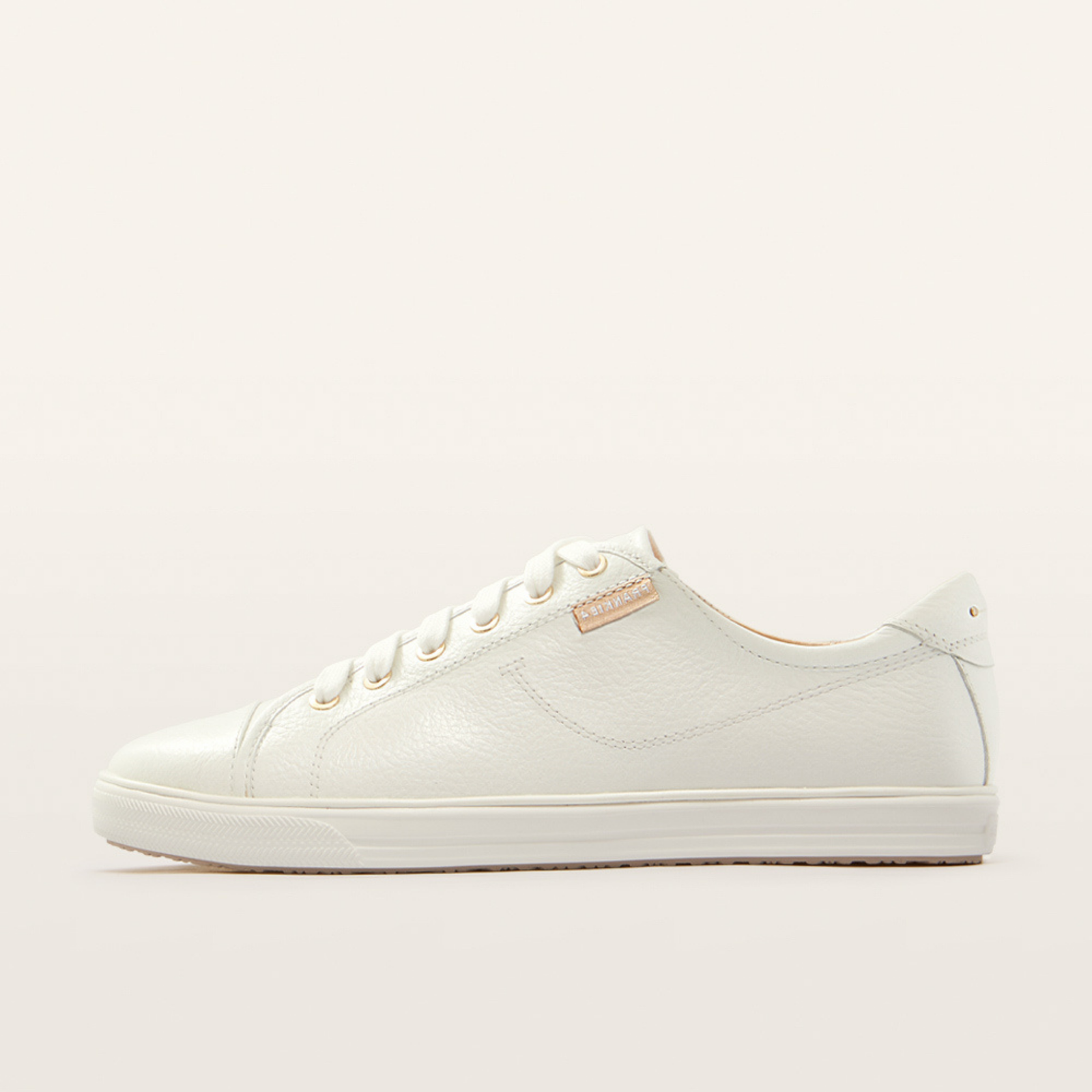 Nat III White Tumbled Leather Sneakers