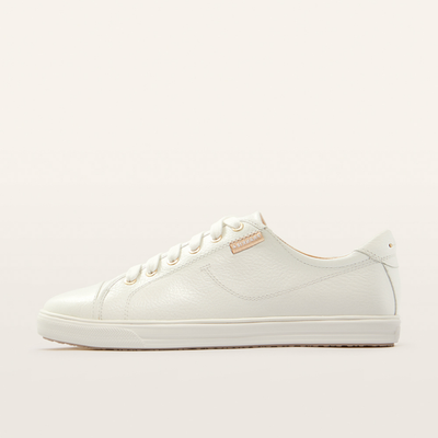 Nat Iii White Tumbled Leather Sneakers