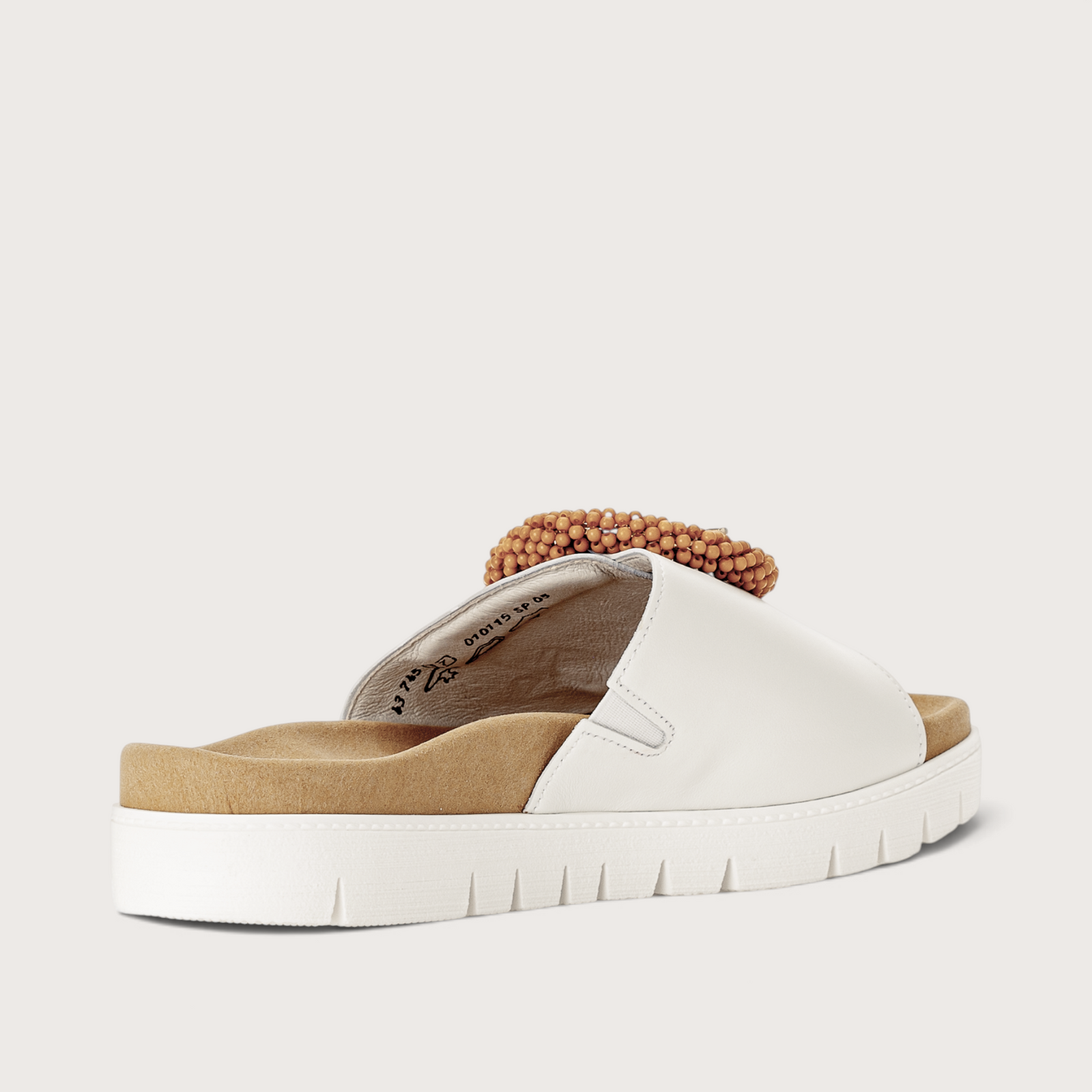 Lucille White Suede Slides