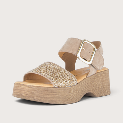 Whisper Raffia Sand Heels