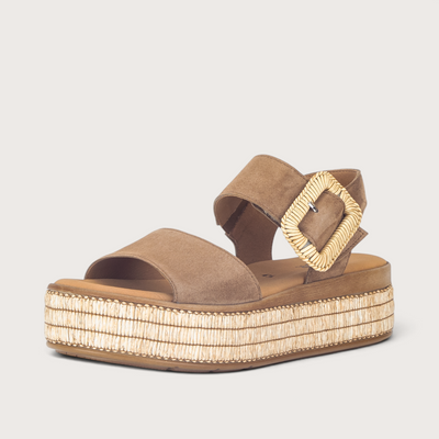 Crimson Peanut Suede Sandals