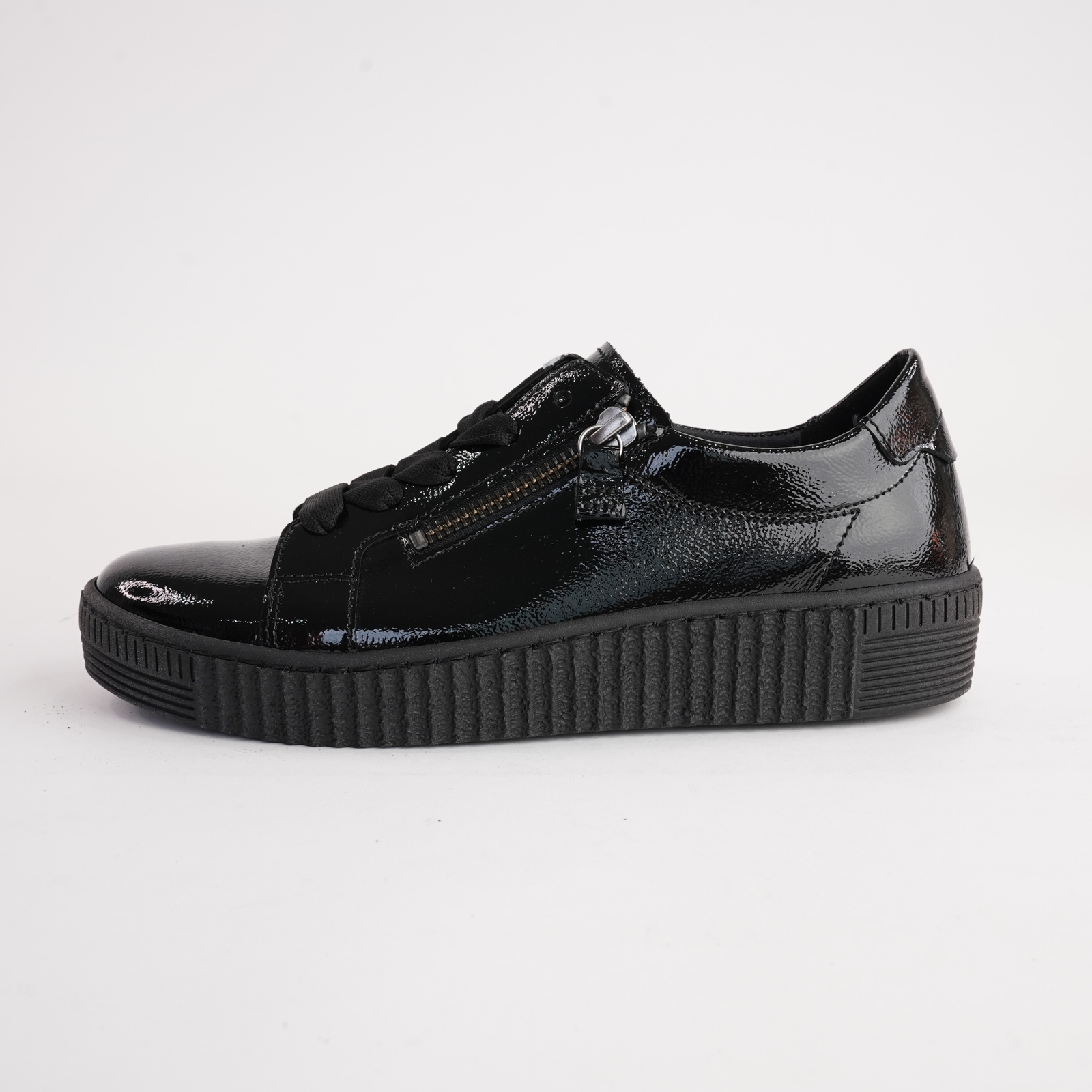 Amelia Black Patent Leather Sneakers