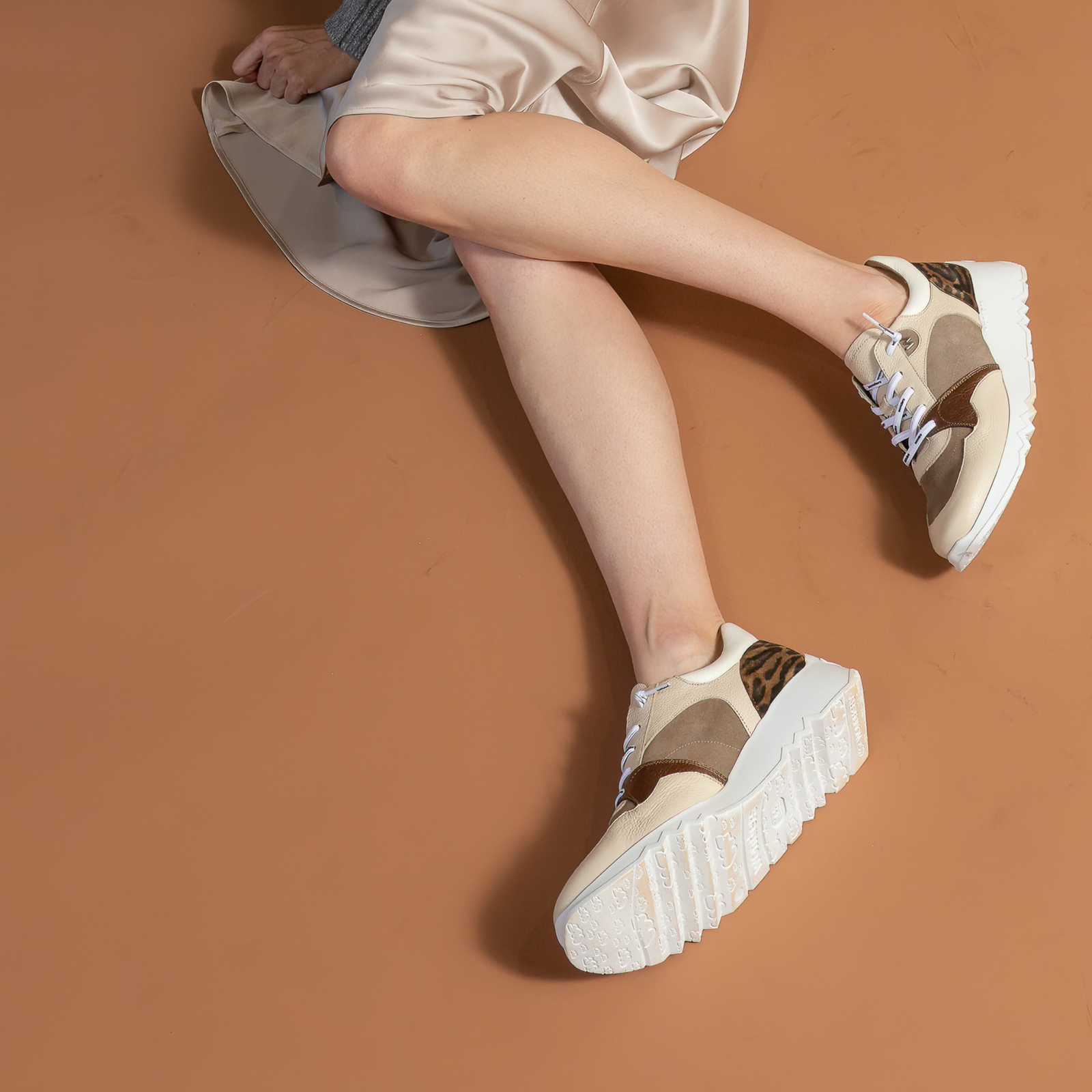 Alba Cream Multi Leather Sneakers
