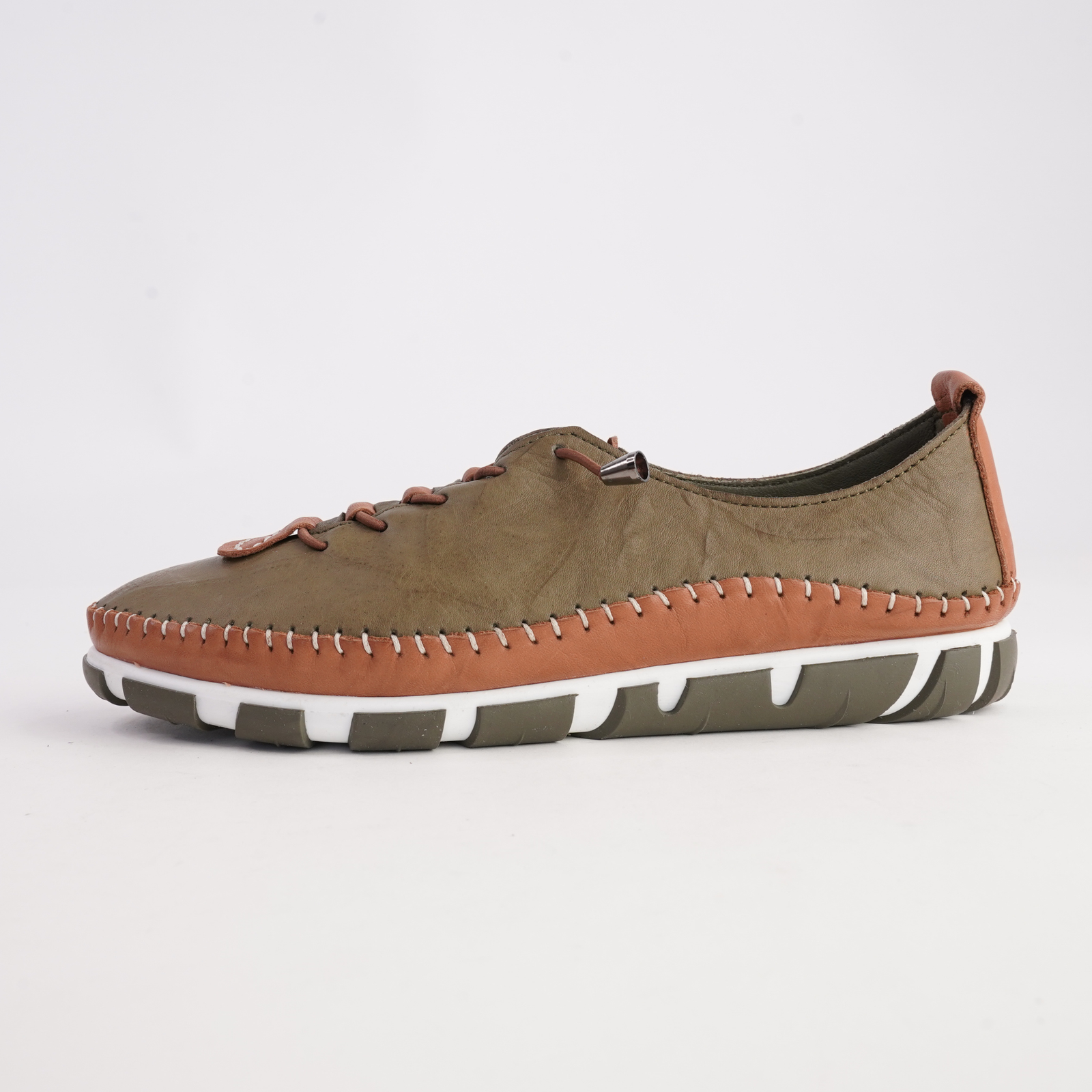Chino Khaki Leather Sneakers