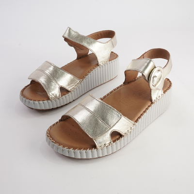 Tina Gold Leather Sandals