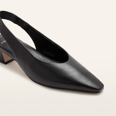 Noa Black Leather Heels