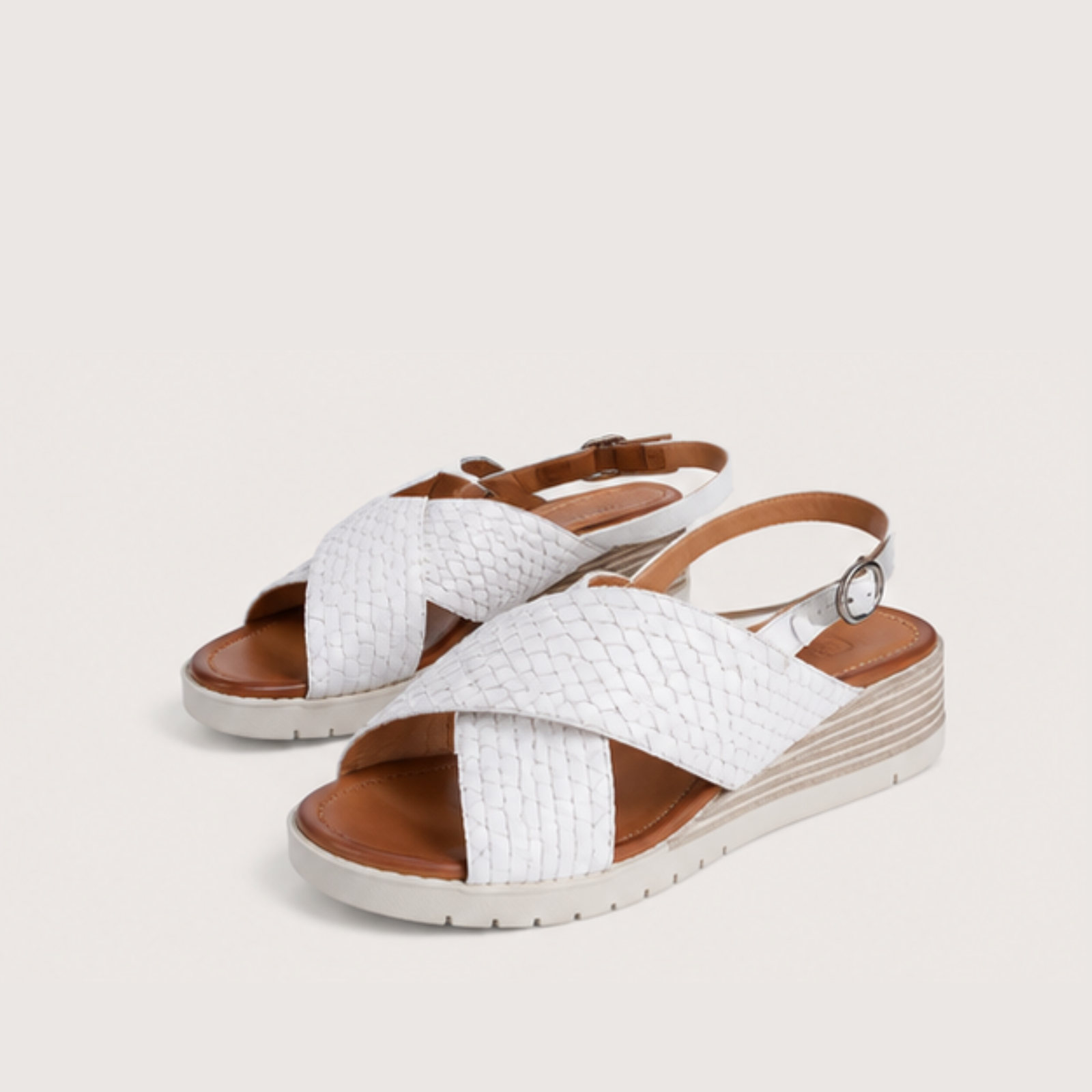 Exile White Leather Sandals