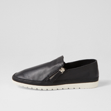 Ashli Black Lizard Metallic Leather Sneakers