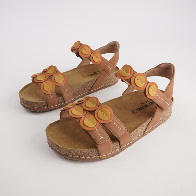 Hannah 13 Natural Multi Leather Sandals