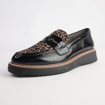 10762 Negro Leopard Multi Leather Loafers