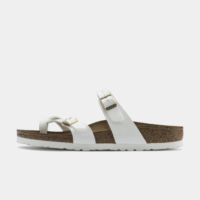 Mayari Patent White Birko-Flor Sandals