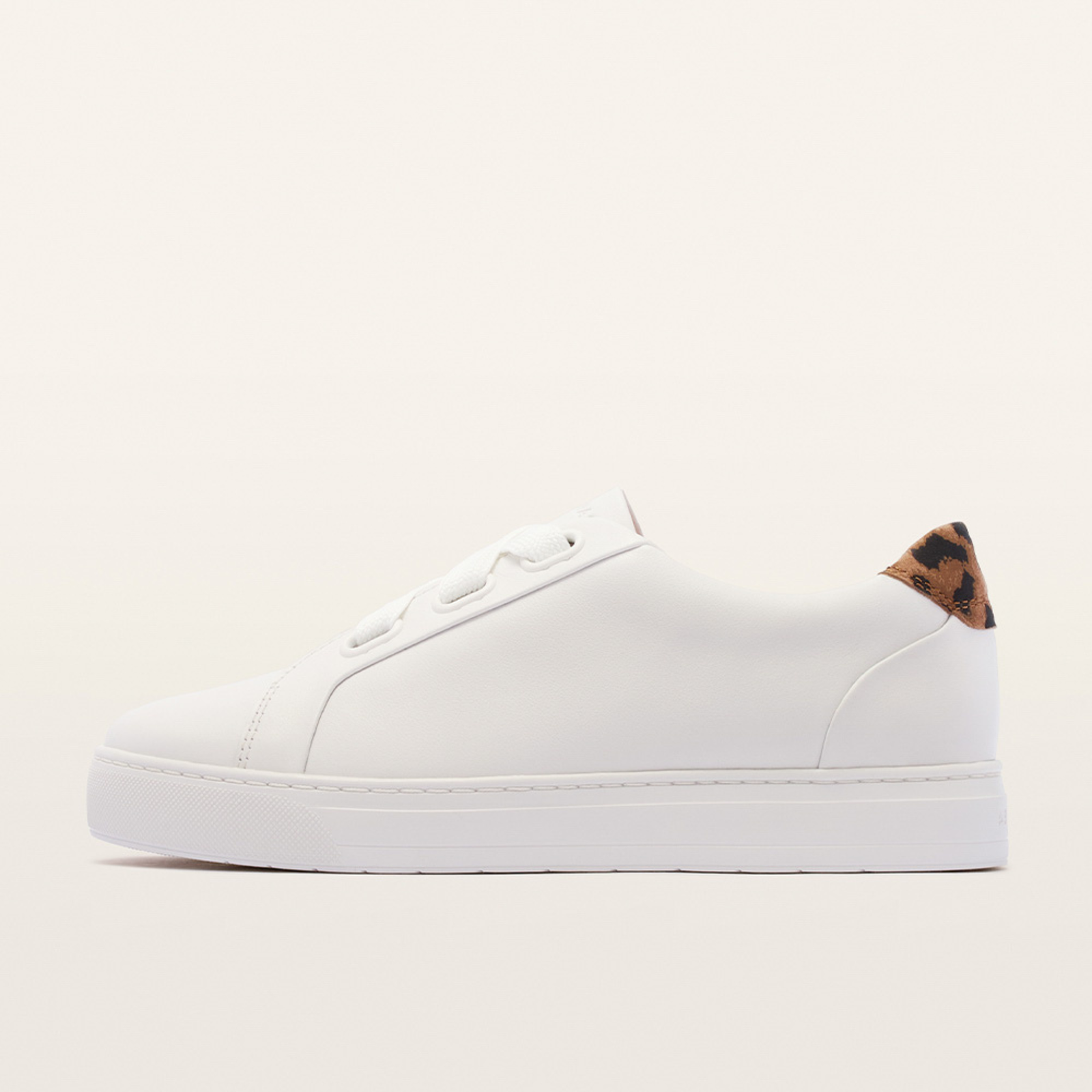Mya II White Leopard Leather Sneakers