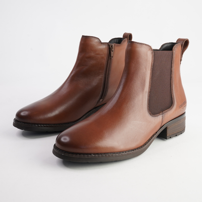 Kate 12 Cognac Leather Ankle Boots