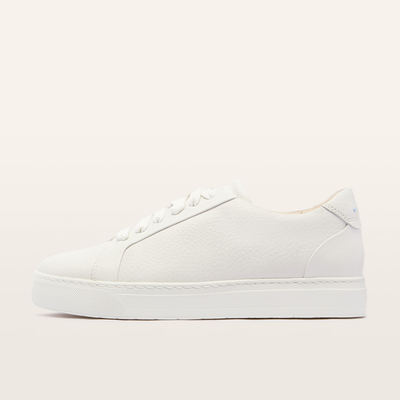 Mim V White Tumbled Leather Sneakers