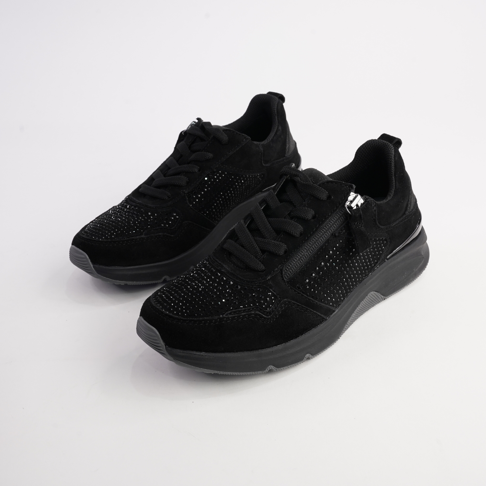 Gabby Black Suede Leather Sneakers