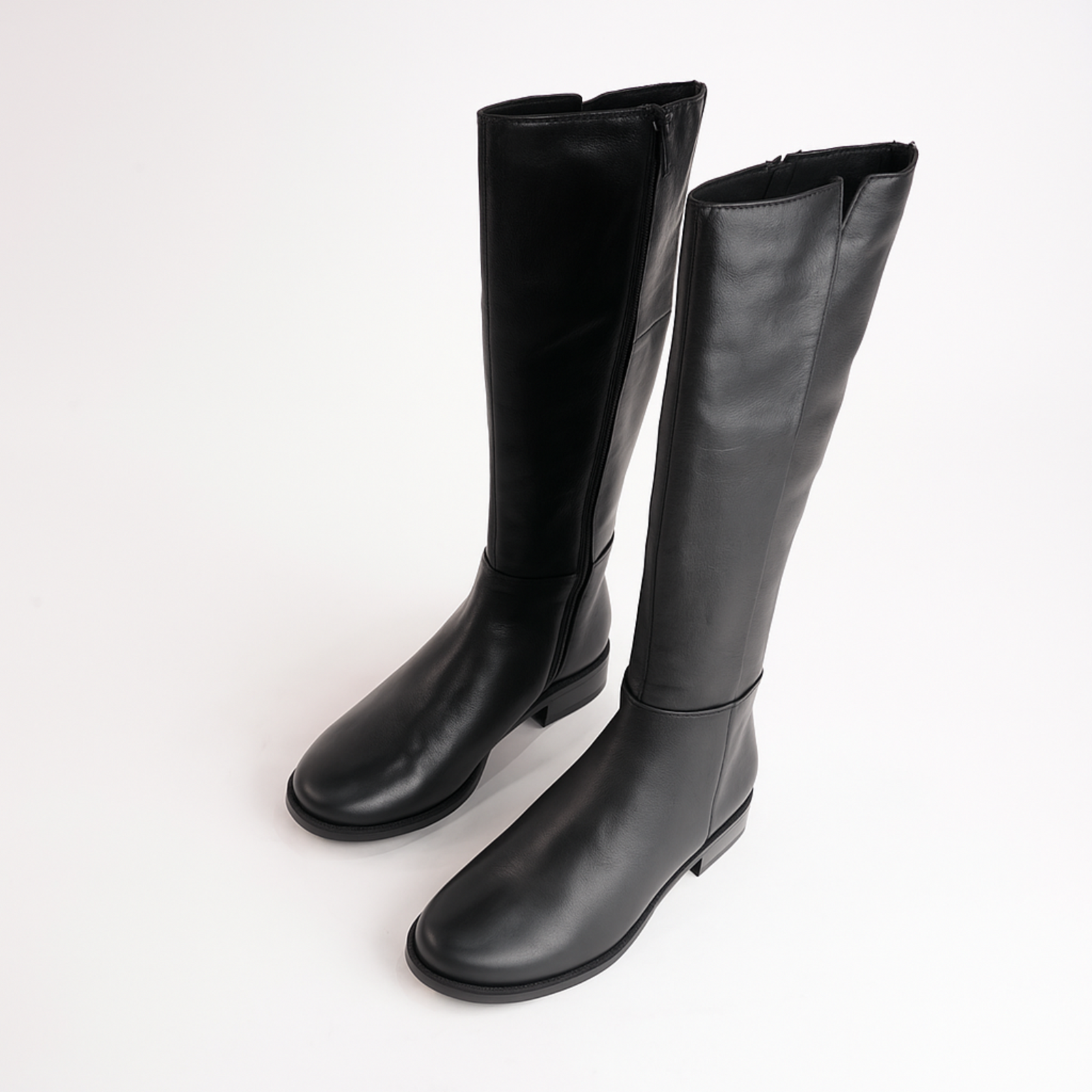 Chiara 01 Black Leather Knee High Boots
