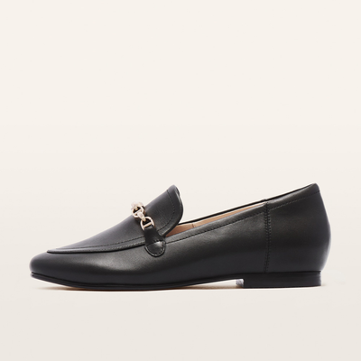 Ash II Black Leather Loafers