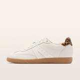 Levi White/ Leopard Leather Sneakers
