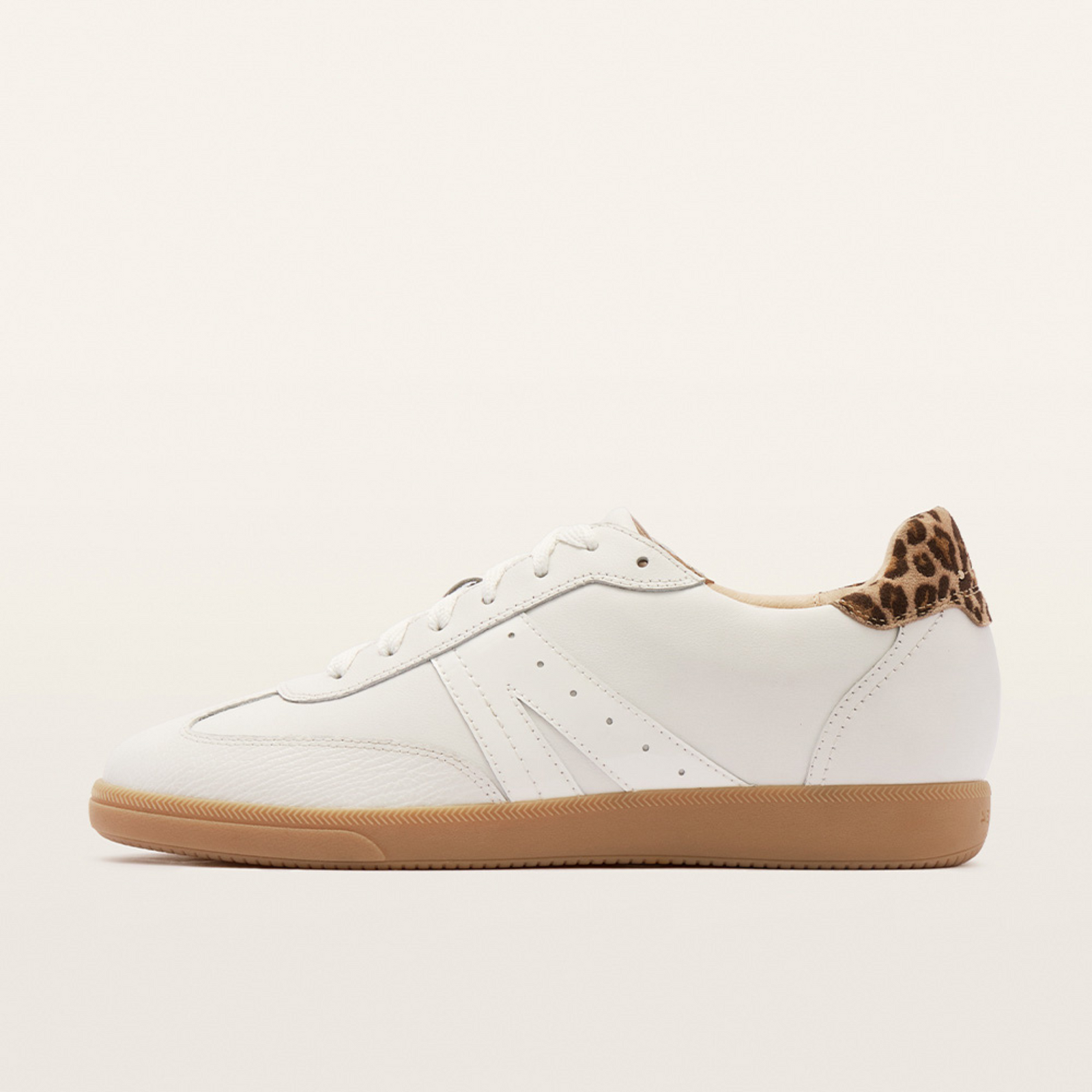 Levi White/ Leopard Leather Sneakers